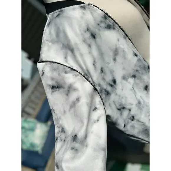 N1SQ Marble Print Zip-Up Jacket Streetwear - Picture 4 of 9